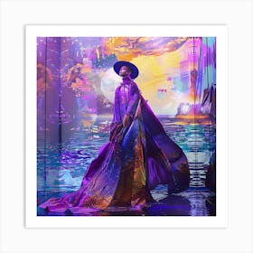 Woman In A Purple Dress Art Print