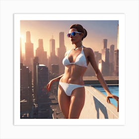 Woman In A Bikini Art Print