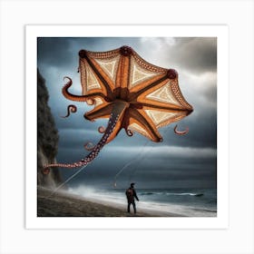 Octopus Kite Art Print