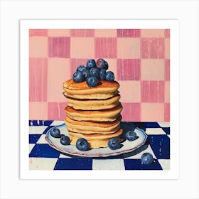 Pancakes With Berries Checkerboard 4 Art Print