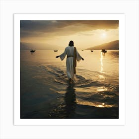 Jesus In The Water 2 Art Print