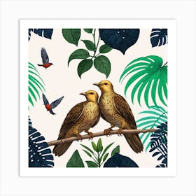 Birds On A Branch 2 Art Print