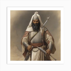 Leonardo Diffusion Xl An Imaginary Image Of An Abbasid Warrior 0 Art Print