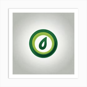Green Leaf Logo Art Print