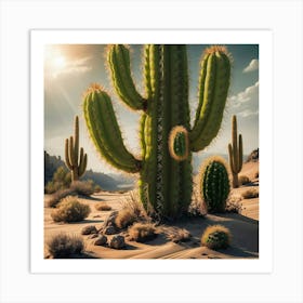 A Stunning Desert Landscape Illustration Featuring Lebeu7sbq6cgfwh6clyuba Fp4ahamesgggseazfm01pw Art Print