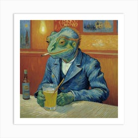 Chameleon Lost in Pub Art Print