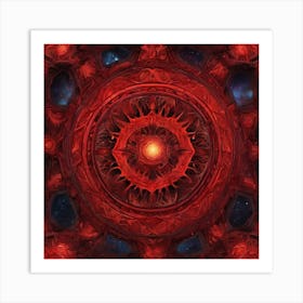 Red Starry Night Art Print