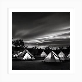 Teepees At Night 18 Art Print