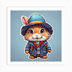 Rabbit In A Hat Art Print