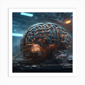 Futuristic Brain 5 Art Print