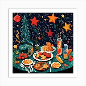 Christmas Dinner Art Print