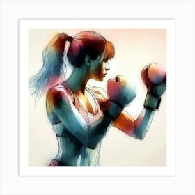 Boxing Girl Art Print