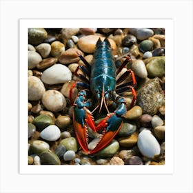 Lobster On Rocks Stock Photo Art Print