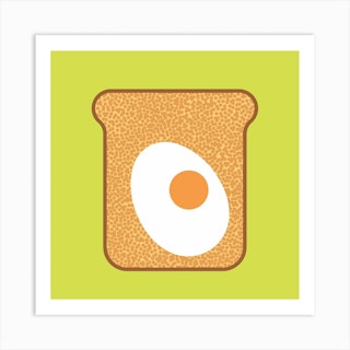 Egg On Toast Square Art Print