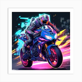 Motorcycle Rider 4 Art Print