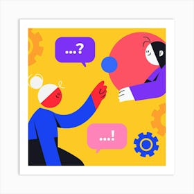 Two People Talking To Each Other Art Print