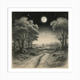 Moonlight Road Art Print