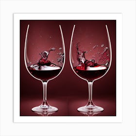 Two Glasses Of Wine 1 Art Print