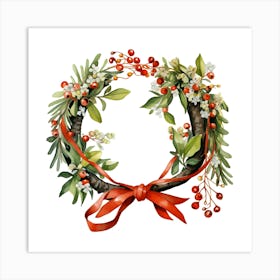 Christmas Wreath 1 Art Print