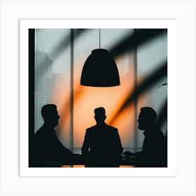 Silhouette Of Businessmen 3 Art Print