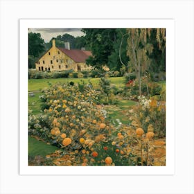 Gustav Klimt Style Farm Garden 30 Art Print