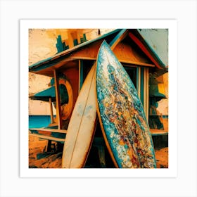 Surfboards On The Beach 2 Art Print