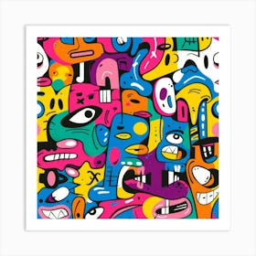 Colorful Cartoon Pattern Art Print