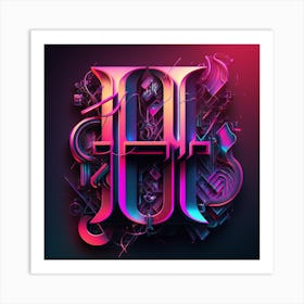 Letter H 4 Art Print