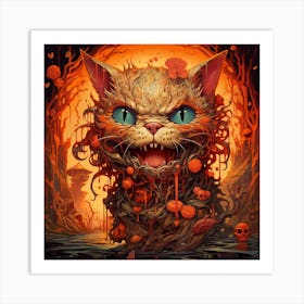 Cat In The Forest Art Print