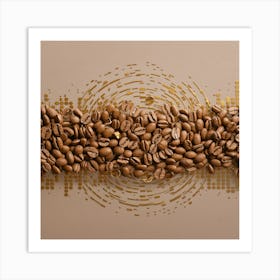 Coffee Beans On A Beige Background Art Print