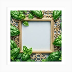 Frame Created From Basil On Edges And Nothing In Middle Miki Asai Macro Photography Close Up Hype (1) Art Print