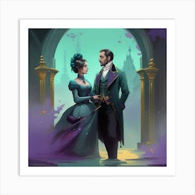 Woman And A Man Victorian style Art Print