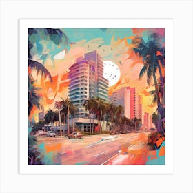 Miami Cityscape Art Print