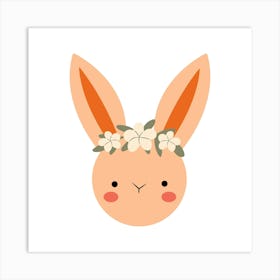 Cute rabbit face Art Print
