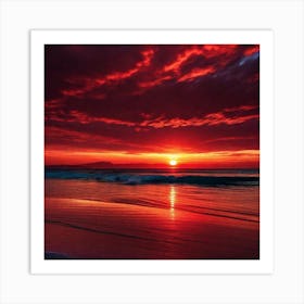 Sunset On The Beach 521 Art Print