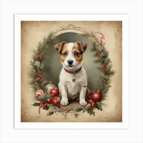 Jack Russell Terrier Christmas 1 Art Print