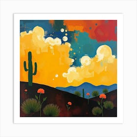 Sunset In The Desert 3 Art Print