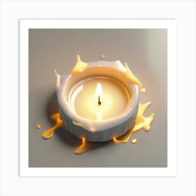 Candle Splatter with flames Art Print