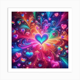 Colorful Heart Wallpaper Art Print