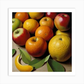 Oranges And Bananas Art Print