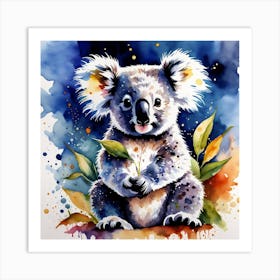 Fuzzy Koala (Watercolor) 1 Art Print