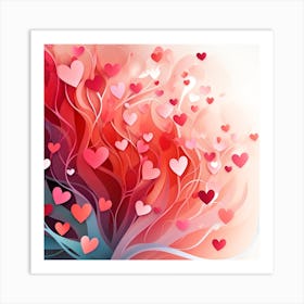 Valentine´s Day Hearts texture Art Print