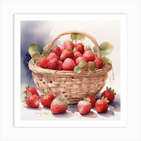 A basket of strawberries 1 Art Print