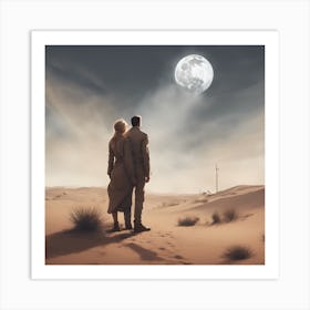 Moonlight In The Desert Art Print