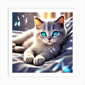 Cute Kitten With Blue Eyes 3 Art Print