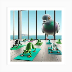 Pigeon Yoga Art Print