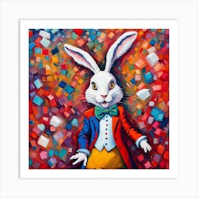 Follow Me! - White Rabbit - Alice in Wonderland Art Print