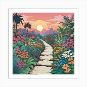 Into The Garden Ai Art Wall Art Design Illustration (22) Art Print