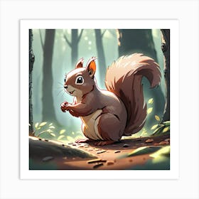 Squirrel In The Woods 7 Art Print