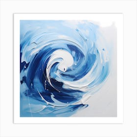 Tranquil Tides: Navy and Pastel Abstract Ballet Art Print